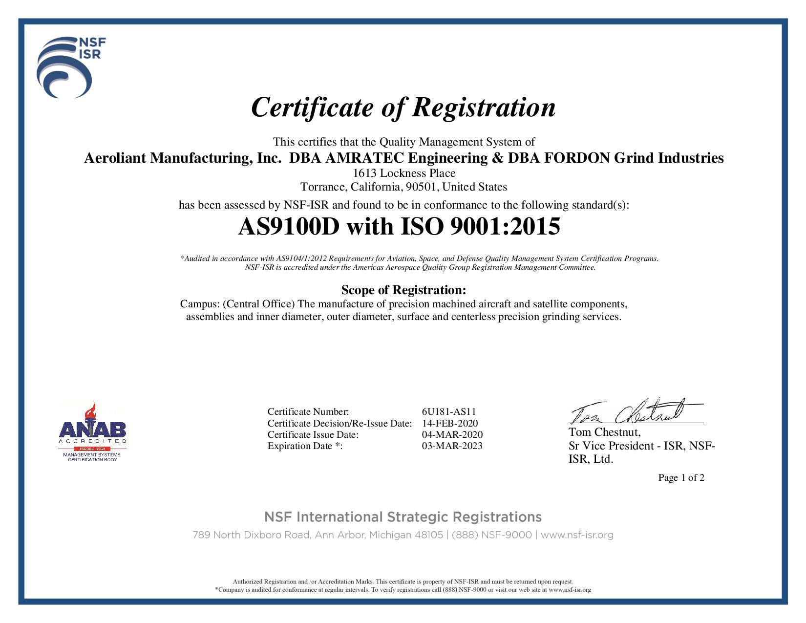 ISO 9001 Cert 